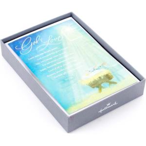 DaySpring Religious Christmas Card Assortment (3 Cards with Envelopes: Nativity, Angel, Star)(God’s Love Manger Scene Holiday Cards)