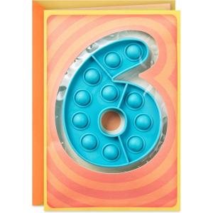 Hallmark 6th Birthday Card for Kids with Detachable Pop It! Toy(6 Year Old)
