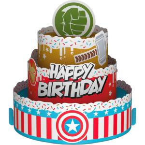 Hallmark Avengers Birthday Card with 3D Stickers and Glasses (Avengers Assemble!) (499RZB7022)(Superhero Birthday Cake)