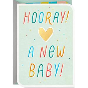Hallmark Baby Shower Card for New Parents (Hooray) Welcome New Baby, Congratulations, Gender Reveal(Hooray)