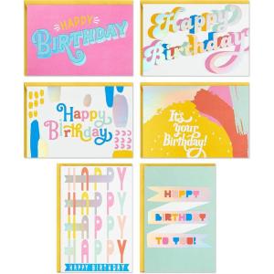 Hallmark Birthday Cards Assortment, 36 Cards with Envelopes (Pastels)(Pastels)