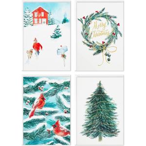 Hallmark Boxed Christmas Cards Assortment, Cardinals and Snowy Barn (40 Cards and Envelopes)(Cardinals)