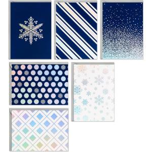 Hallmark Boxed Christmas Cards Assortment, Peace Hope Joy (48 Cards with Envelopes) (1XPX5176)(Blue Designs)