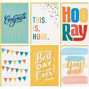 Hallmark Boxed Graduation Cards, Congrats Grad (40 Cards with Envelopes) Black, White and Gold(Congrats Any Occasion)