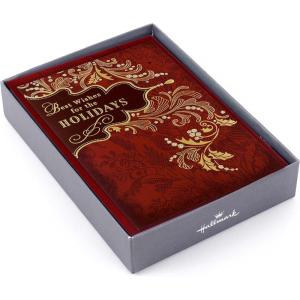 Hallmark Bulk Boxed Christmas Card Assortment, Elegant Jewel-Tone Floral Assortment (72 Cards and Envelopes)(Gold Holly and Ivy Holiday Cards)