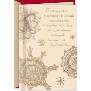Hallmark Christmas Card (Thinking of You Snowflakes)(Cared About So Much  Snowflakes)