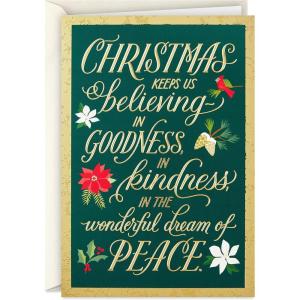 Hallmark Christmas Cards (Red Merry Christmas, 16 Cards and 17 Envelopes)(Believing in Goodness Holiday Cards)