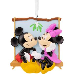 Hallmark Disney Mickey Mouse Icon with Santa Hat Christmas Ornament with Light(Mickey & Minnie on Swing)