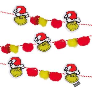 Hallmark Dr. Seuss’s How The Grinch Stole Christmas! 72″ Christmas Garland, Fabric, Gifts for Dr. Seuss Fans