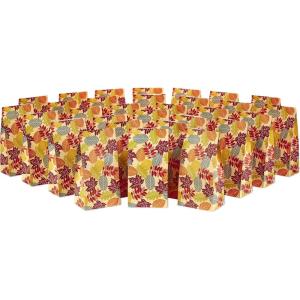 Hallmark Fall Leaves Party Favor and Wrapped Treat Bags (30 Ct.) for Autumn Parties, Halloween, Thanksgiving, Friendsgiving, Care Packages and More(Autumn Leaves)
