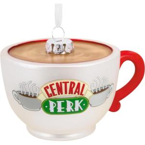 Hallmark Friends Central Perk Sign Christmas Ornament, Blown Glass(Central Perk Coffee Cup)
