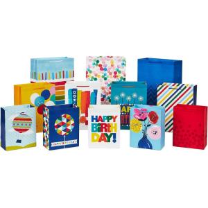 Hallmark Gift Bags in Assorted Sizes (Pack of 12 – 5 Medium 8″, 4 Large 11″, 3 Extra Large 14″) for Birthdays, Mother’s Day, Graduations, Baby Showers(12-Pack)