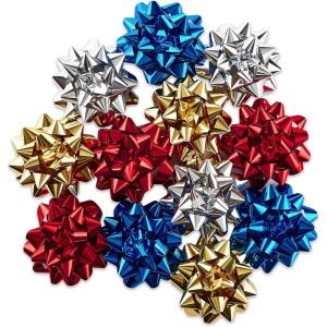 Hallmark Gift Bow Assortment, 12 Count (Gold, Silver, Bronze, White) for Birthdays, Mother’s Day, Weddings, Bridal Showers, Any Occasion(Bright Metallic  12 Count)