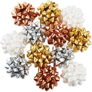 Hallmark Gift Bow Assortment, 12 Count (Gold, Silver, Bronze, White) for Birthdays, Mother’s Day, Weddings, Bridal Showers, Any Occasion(Metallic  12 Count)
