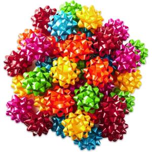 Hallmark Gift Bow Assortment (30, 2 Sizes) Red, White, Pink, Blue, Yellow, Silver, Gold for Christmas, Hanukkah, Birthdays, Weddings, Baby Showers(Red  Pink  Orange  Green  Teal  Yellow)