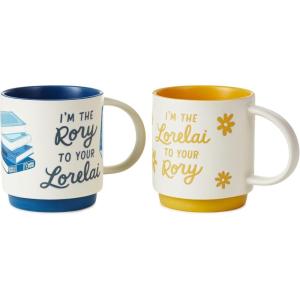 Hallmark Gilmore Girls Mug Set (Lorelai and Rory) Set of 2 Stacking Mugs, Mom Gift for Mother’s Day(Gilmore Girls Mugs)