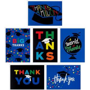 Hallmark Graduation Card Assortment (16 Cards with Envelopes) Inspirational Quotes(Black and Blue)