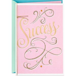 Hallmark Graduation Card (Cap and Gown)(Pink & Gold Success)