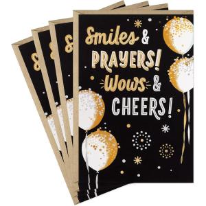 Hallmark Graduation Cards, Best Wishes (4 Cards with Envelopes)(Smiles & Prayers  4 Religious Cards with Envelopes)