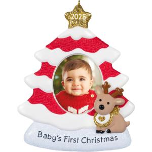 Hallmark Keepsake Christmas Ornament 2024, Little Bundle Big Joy 2024 Photo Frame, Baby Shower Gifts(2025 Baby’s First Christmas)