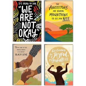 Hallmark Mahogany All Occasion Card Pack, 5 Cards with Envelopes (Anniversary, Thank You, Wedding, Congratulations, Baby)(Black Love  Black Joy)