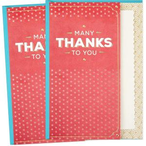 Hallmark Mahogany Religious Thank You Cards, Pack of 2 (Blessed) for Nurses Day, Administrative Professionals Day, Clergy and More(Many Thanks)