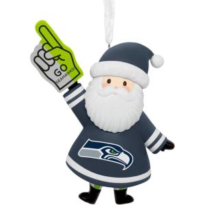 Hallmark NFL Las Vegas Raiders Santa Fan Christmas Ornament, Gifts for Sports Fans
