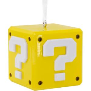 Hallmark Nintendo Super Mario Mini Christmas Ornaments, Shatterproof, Set of 6(Question Box)