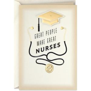 Hallmark Nurse Graduation Card (Nurses Make a Difference) for RN, LPN, Travel Nurse, Healthcare Worker(Great People Make Great Nurses)