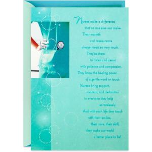 Hallmark Nurse Graduation Card (Nurses Make a Difference) for RN, LPN, Travel Nurse, Healthcare Worker(Turquoise)