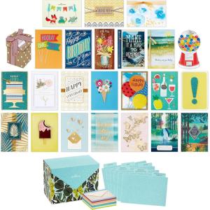 Hallmark Pack of 24 Handmade Assorted Boxed Greeting Cards, Modern Greenery—Birthday Cards, Baby Shower Cards, Wedding Cards, Sympathy Cards, Thinking of You Cards, Thank You Cards
