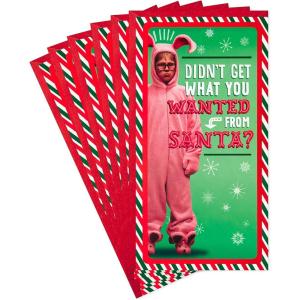 Hallmark Paper Wonder Displayable Pop Up Christmas Card (A Christmas Story Leg Lamp)(Bunny  6 Money Holder Cards with Envelopes)