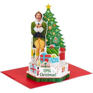 Hallmark Paper Wonder Elf Displayable Pop Up Christmas Card with Sound (Buddy the Elf)