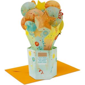 Hallmark Paper Wonder Pick-a-Title Customizable Pop-Up Card (Stars and Balloons) for Birthday, Congrats, Graduation(Stars and Balloons)
