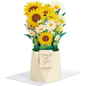 Hallmark Paper Wonder Pick-a-Title Customizable Pop-Up Card (Stars and Balloons) for Birthday, Congrats, Graduation(Sunflower Bouquet)