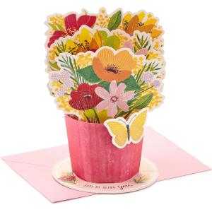 Hallmark Paper Wonder Pop Up Card for Birthday, Thinking of You, Congrats, or Any Occasion (Flowers and Butterflies)(Pop Up  Displayable Bouquet)