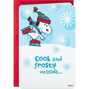 Hallmark Peanuts Christmas Card (Snoopy Ice Skating)(Snoopy Ice Skating)