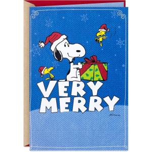 Hallmark Peanuts Christmas Card (Snoopy Ice Skating)(Very Merry Snoopy)