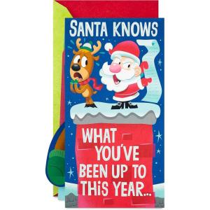 Hallmark Pop Up Funny Christmas Gift Card Holder or Money Holder Card (Naughty List) (5XXH2003)(1 Money Holder Card with Envelopes)