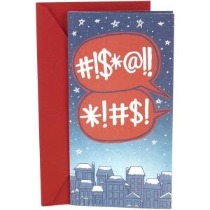 Hallmark Pop Up Funny Christmas Gift Card Holder or Money Holder Card (Naughty List) (5XXH2003)(Cursing Santa)