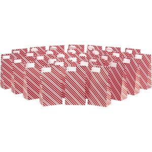 Hallmark Red and White Stripe Party Favor and Wrapped Treat Bags with Gift Tag Stickers (30 Bags, 30 Labels) for Christmas, Valentines Day, Birthdays, May Day, Care Packages and More(Red Stripes with Label)