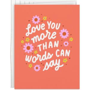 Hallmark Retro Thank You Card Assortment (24 Blank Cards with Envelopes) Orange, Yellow, Green, Pink(Heart Hands)