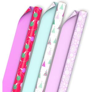 Hallmark Reversible Christmas Holiday Wrapping Paper Bundle