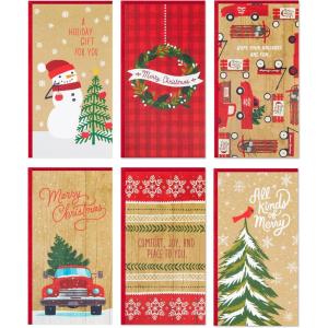 Hallmark Rustic Woodland Boxed Christmas Card Assortment (24 Cards and Envelopes) Moose, Deer, Raccoons, Snowmen, Geese, Foxes(Rustic Holidays Money Holder Assortment)