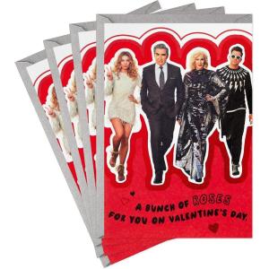 Hallmark Schitt’s Creek Pack of 4 Valentines Day Cards (Bunch of Roses)(Schitt’s Creek  4 Cards with Envelopes)