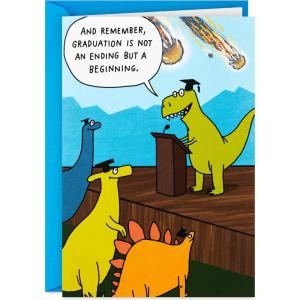 Hallmark Shoebox Funny Graduation Card (Dinosaur Commencement)(Dinosaur Keynote Speaker)