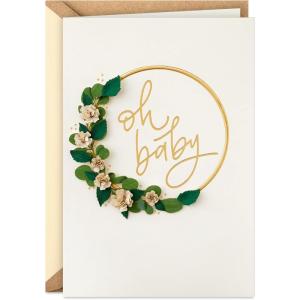 Hallmark Signature Baby Shower Card for New Parents (Hello Little One) Welcome New Baby, Congratulations, Gender Reveal(Oh Baby)