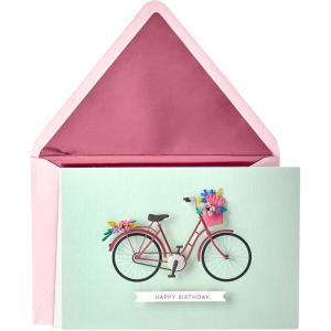 Hallmark Signature Birthday Card for Women (Oh Happy Day)(Bicycle with Flowers)