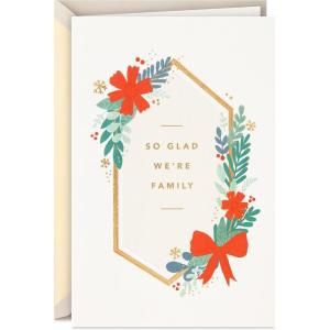Hallmark Signature Christmas Card for Family (So Glad We’re Family)(Wreath  So Glad We’re Family)