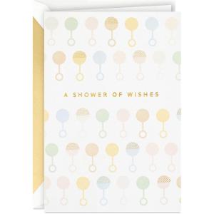 Hallmark Signature Disney Baby Shower Card for New Parents (Winnie the Pooh and Piglet) Welcome New Baby, Congratulations(Hallmark Signature Baby Shower Card (Shower of Wishes)